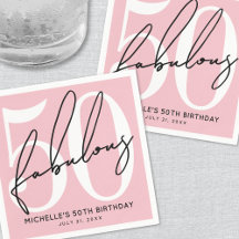 Fifty And Fabulous Blush Pink 50th Birthday