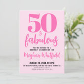 Fifty and Fabulous Blush Pink 50th Birthday Party 招待状 (スタンド正面)