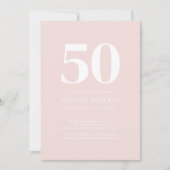 Fifty and Fabulous Blush Pink 50th Birthday Party 招待状 (正面)