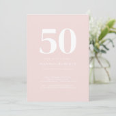 Fifty and Fabulous Blush Pink 50th Birthday Party 招待状 (スタンド正面)