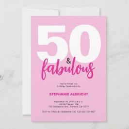 Fifty and Fabulous Blush Pink 50th Birthday Party 招待状