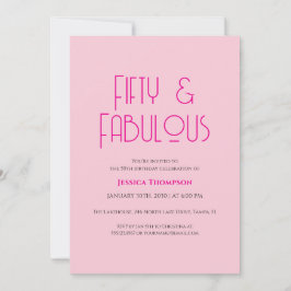Fifty and Fabulous Blush Pink 50th Birthday Party  招待状