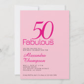 Fifty and Fabulous Blush Pink 50th Birthday Party 招待状 (正面)