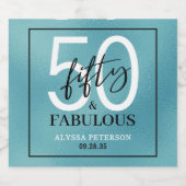 Fifty and Fabulous Bold 50th Birthday Party スパークリングワインラベル (シングルラベル)