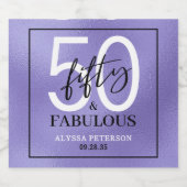 Fifty and Fabulous Bold 50th Birthday Party スパークリングワインラベル (シングルラベル)