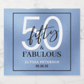 Fifty and Fabulous Bold 50th Birthday Party スパークリングワインラベル (シングルラベル)