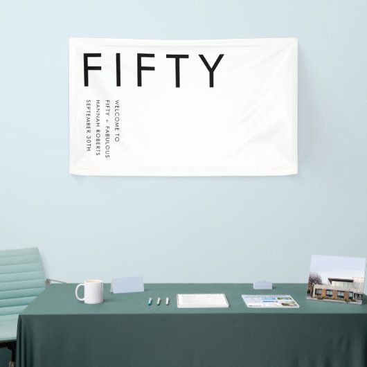 Fifty and Fabulous Bold 50th Birthday Party 横断幕 (トレードショー)