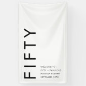 Fifty and Fabulous Bold 50th Birthday Party 横断幕 (縦)