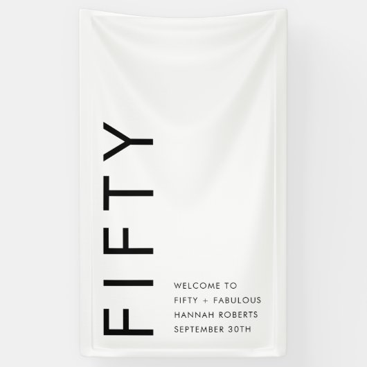 Fifty and Fabulous Bold 50th Birthday Party 横断幕 (縦)