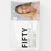 Fifty and Fabulous Bold Photo 50th Birthday Party 横断幕 (縦)