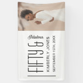 Fifty and Fabulous Bold Photo 50th Birthday Party 横断幕 (縦)