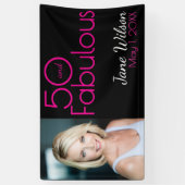 Fifty and Fabulous Bold Photo 50th Birthday Party  横断幕 (縦)