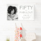 Fifty and Fabulous Bold Photo 50th Birthday Party 横断幕 (インサイチュ)