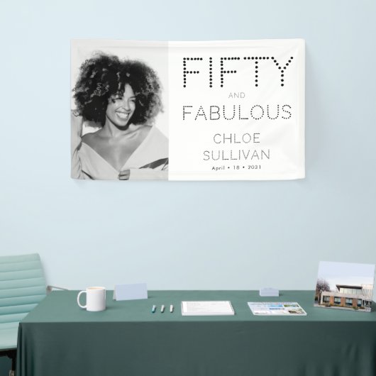 Fifty and Fabulous Bold Photo 50th Birthday Party 横断幕 (トレードショー)