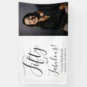 Fifty and Fabulous Bold Photo 50th Birthday Party 横断幕 (縦)