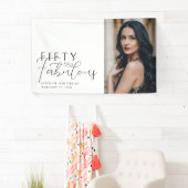 Fifty and Fabulous Bold Photo 50th Birthday Party 横断幕 (インサイチュ)