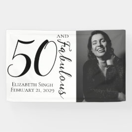 Fifty and Fabulous Bold Photo 50th Birthday Party 横断幕