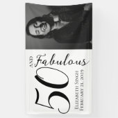 Fifty and Fabulous Bold Photo 50th Birthday Party  横断幕 (縦)