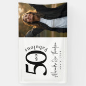 Fifty and Fabulous Bold Photo 50th Birthday Party 横断幕 (縦)