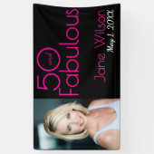 Fifty and Fabulous Bold Photo 50th Birthday Party  横断幕 (縦)