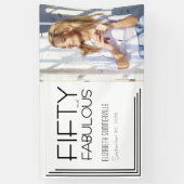 Fifty and Fabulous Bold Photo 50th Birthday Party 横断幕 (縦)