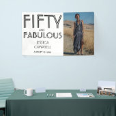 Fifty and Fabulous Bold Photo 50th Birthday Party 横断幕 (トレードショー)