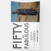 Fifty and Fabulous Bold Photo 50th Birthday Party 横断幕 (縦)