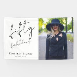 Fifty and Fabulous Bold Photo 50th Birthday Party  横断幕