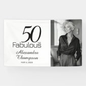 Fifty and Fabulous Bold Photo 50th Birthday Party 横断幕 (横)