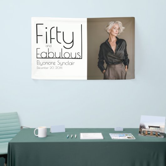 Fifty and Fabulous Bold Photo 50th Birthday Party 横断幕 (トレードショー)