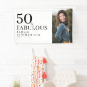 Fifty and Fabulous Bold Photo 50th Birthday Party 横断幕 (インサイチュ)