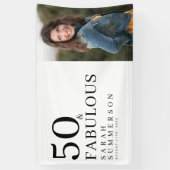 Fifty and Fabulous Bold Photo 50th Birthday Party 横断幕 (縦)