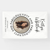 Fifty and Fabulous Bold Photo 50th Birthday Party 横断幕 (横)