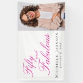 Fifty and Fabulous Bold Photo 50th Birthday Party 横断幕 (縦)