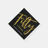 Fifty and Fabulous Bold Script 50歳の誕生日パーティー スタンダードカクテルナプキン (角)