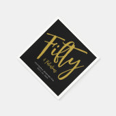 Fifty and Fabulous Date Name 50th Birthday Party スタンダードカクテルナプキン (角)