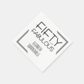 Fifty and Fabulous Deco Bold 50th Birthday Party スタンダードカクテルナプキン (角)