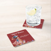 Fifty and Fabulous Elegant Woman's 50th Birthday スクエアペーパーコースター (インサイチュ)