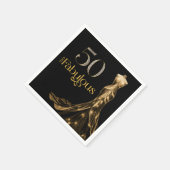 Fifty and Fabulous Gold Dress Black 50th Birthday スタンダードカクテルナプキン (角)