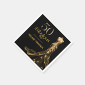 Fifty and Fabulous Gold Dress Black 50th Birthday スタンダードカクテルナプキン (角)