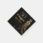 Fifty and Fabulous Gold Dress Black 50th Birthday スタンダードカクテルナプキン (角)