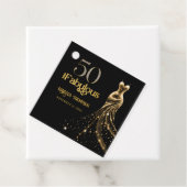 Fifty and Fabulous Gold Dress Black 50th Birthday フェイバータグ (インサイチュ)
