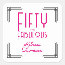 Fifty and Fabulous Hot Pink Art Deco 50th Birthday