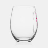 Fifty and Fabulous Hot Pink Art Deco 50th Birthday ステムなしワイングラス (右)