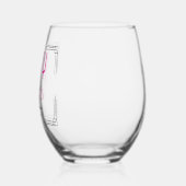 Fifty and Fabulous Hot Pink Art Deco 50th Birthday ステムなしワイングラス (左)