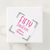 Fifty and Fabulous Hot Pink Art Deco 50th Birthday フェイバータグ (インサイチュ)
