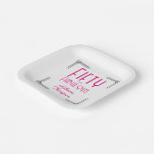 Fifty and Fabulous Hot Pink Art Deco 50th Birthday ペーパープレート (傾斜あり)