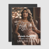 Fifty and Fabulous Magnetic Save the Date (正面/裏面)
