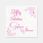 Fifty and Fabulous Modern 50th Birthday Party スタンダードカクテルナプキン (正面)