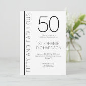 Fifty and Fabulous Modern 50th Birthday Party 招待状 (スタンド正面)